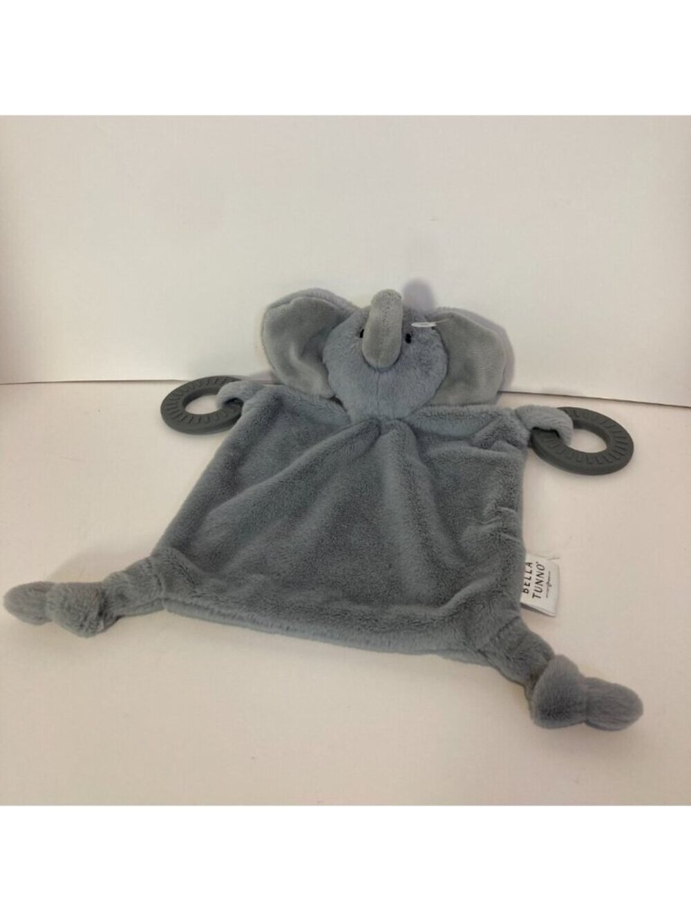 Bella Tunno Elephant Gray Lovey Security Blanket Baby Plush Toy Teether Rattle